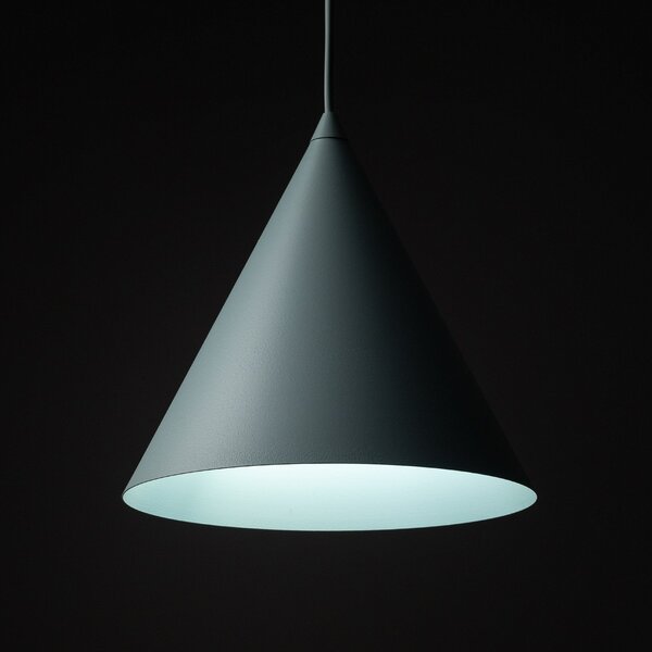 TK Lighting Lampă suspendată Cono, 1 bec, Ø 25 cm, mentă, E27, reglabil, Verde, Camera de zi / sufragerie, Metal, Modern