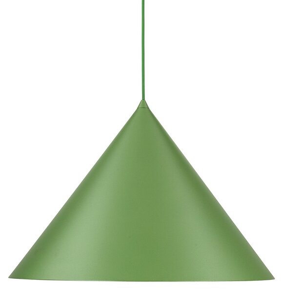 TK Lighting Lampă suspendată Cono, 1 bec, Ø 50 cm, verde, E27, reglabil, Verde, Camera de zi / sufragerie, Metal, Modern