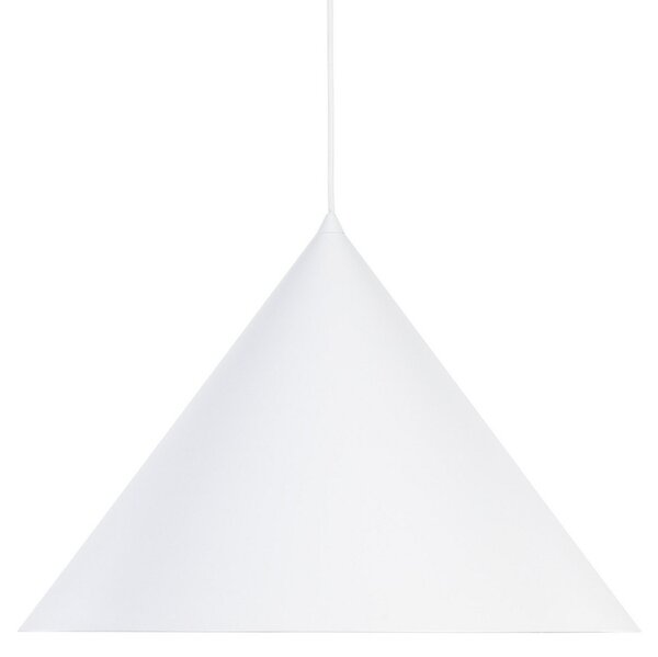 TK Lighting Lampa suspendată Cono, 1 bec, Ø 50 cm, albă, E27, reglabil, Alb, Camera de zi / sufragerie, Metal, Modern