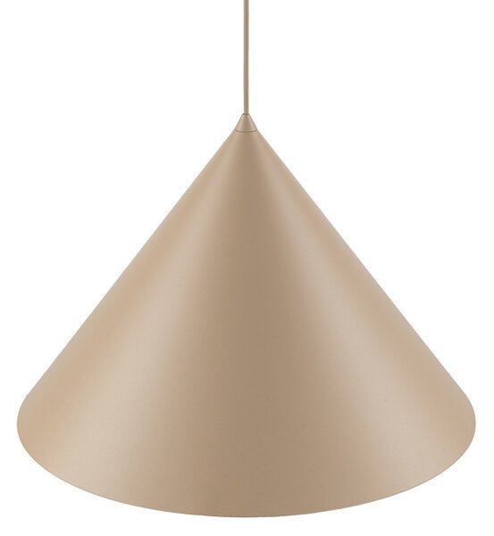 TK Lighting Lampă suspendată Cono, 1 bec, Ø 50 cm, nisip, E27, reglabil, Bej, Camera de zi / sufragerie, Metal, Modern