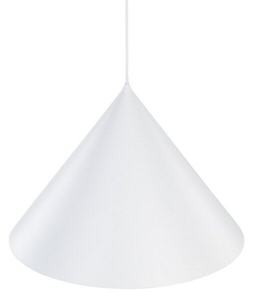 TK Lighting Lampa suspendată Cono, 1 bec, Ø 50 cm, albă, E27, reglabil, Alb, Camera de zi / sufragerie, Metal, Modern