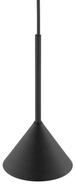 TK Lighting Lampă suspendată Cono Mini, 1 bec, Ø 12 cm, negru GU10, reglabil, Negru, Camera de zi / sufragerie, Metal, Modern