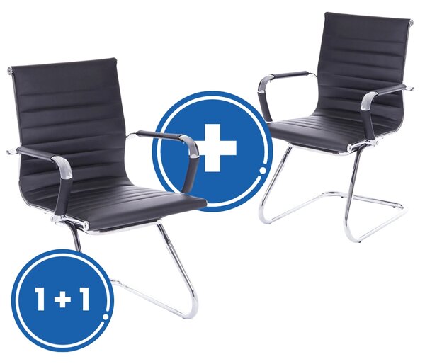 Scaun de conferinta Prymus K 1 + 1 GRATUIT, negru