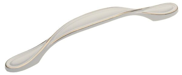 Maner pentru mobila Royal, finisaj alb auriu lucios GT, L: 131 mm