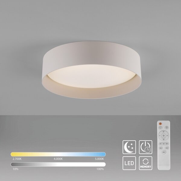 Schöner Wohnen 14593-39 - Plafonieră LED dimmabilă TAVOLI LED/10W/230V gri + telecomandă