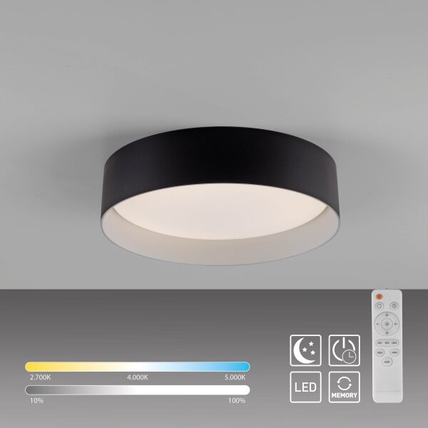 Schöner Wohnen 14593-18 - Plafonieră LED dimabilă TAVOLI LED/10W/230V, neagră + telecomandă