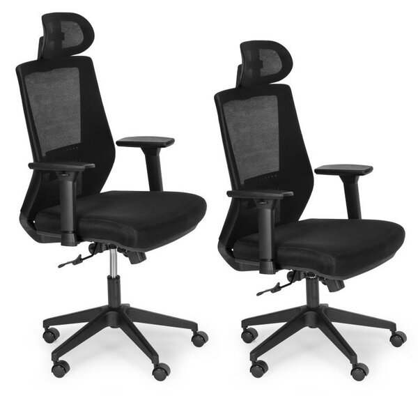 Scaun de birou ergonomic cu spătar și tetieră respirabile