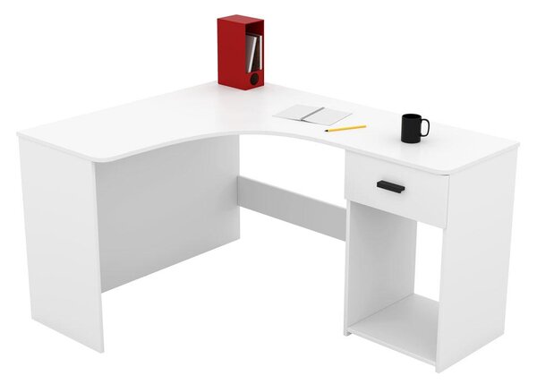 Masă PC de colț Cornello (alb). Promo -14%. 1108250