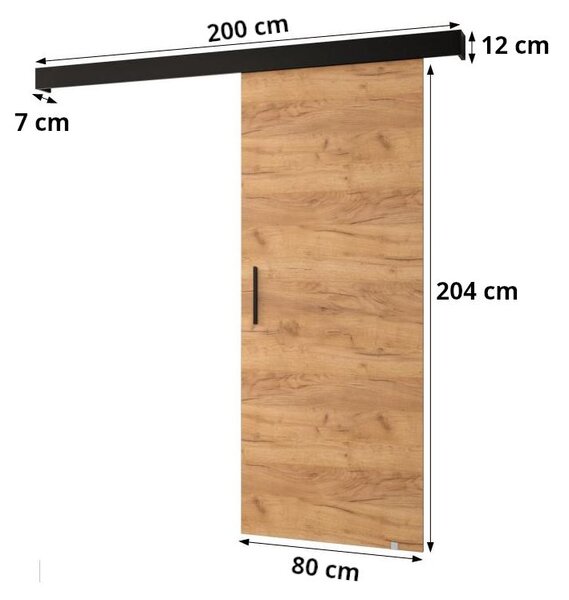 Uși culisante 80 cm Slavdro 3 (cashmir + negru mat). 1108854