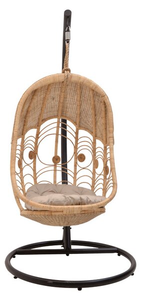 Balansoar cu picior de gradina Labreone Boho, Natural, 82x82x200 cm