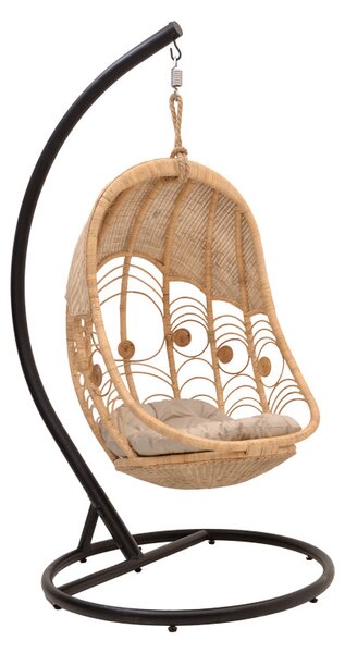 Balansoar cu picior de gradina Labreone Boho, Natural, 82x82x200 cm