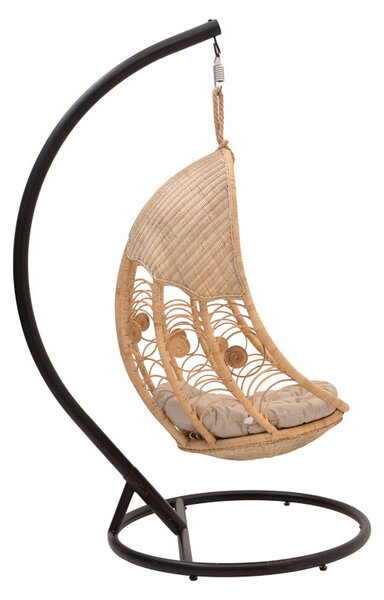 Balansoar cu picior de gradina Labreone Boho, Natural, 82x82x200 cm