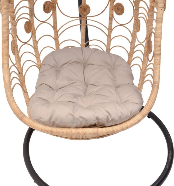 Balansoar cu picior de gradina Labreone Boho, Natural, 82x82x200 cm