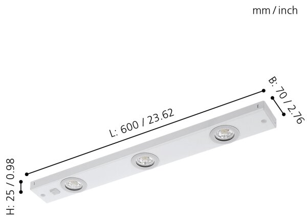 Eglo 93706 - Corp de iluminat LED fluorescent KOB 3xLED/2,3W/230V