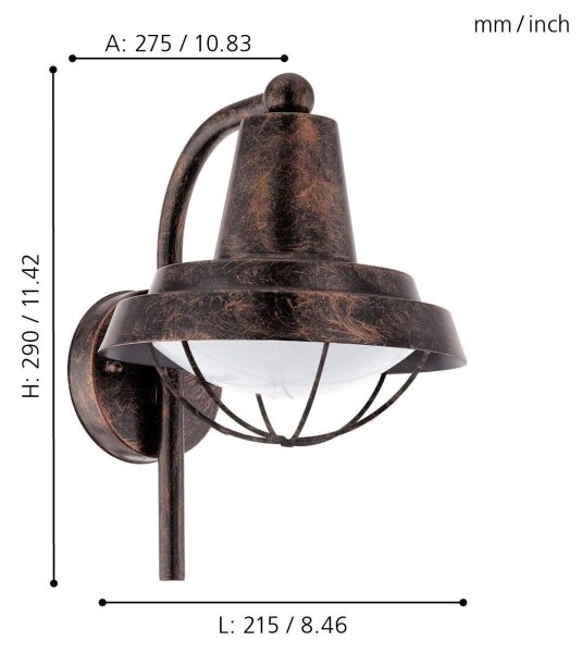 Eglo 94838 - LED Lampă exterior COLINDRES 1xE27/8,5W/230V