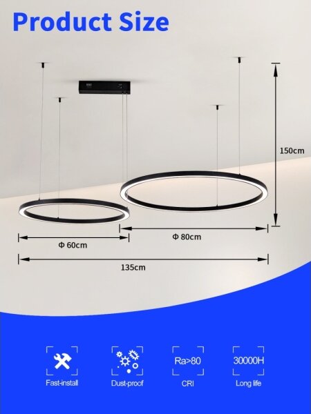 Lustră LED dimabilă Immax NEO 07216L FINO 93W/230V 60/80 cm negru Tuya + telecomandă