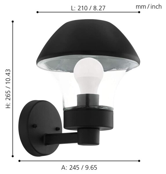 Eglo 97446 - LED Aplica perete VERLUCCA-C 1xE27/9W/230V Bluetooth