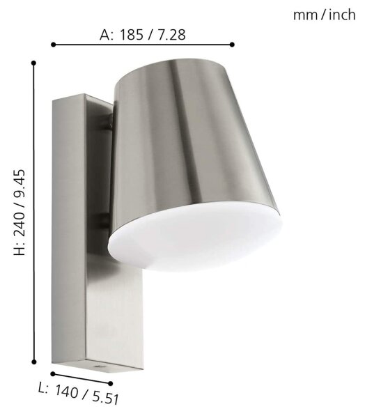 Eglo 97484 - LED Aplica perete exterior CALDIERO-C 1xE27/9W/230V crom mat