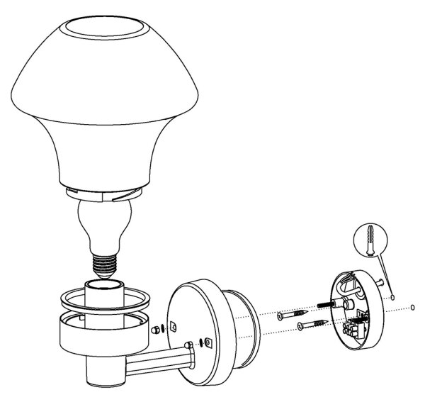 Eglo 97446 - LED Aplica perete VERLUCCA-C 1xE27/9W/230V Bluetooth