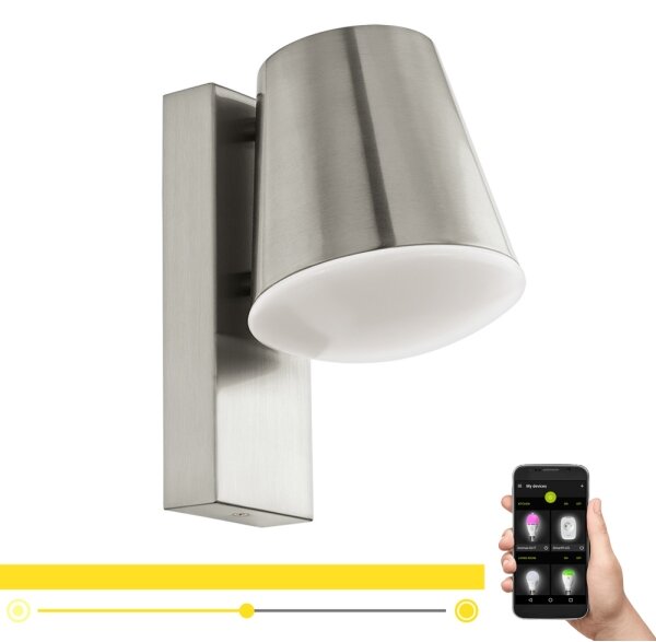 Eglo 97484 - LED Aplica perete exterior CALDIERO-C 1xE27/9W/230V crom mat