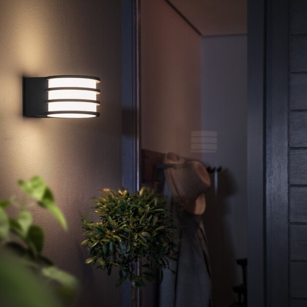 Philips - Lampă LED de perete pentru exterior Hue LUCCA, RGB, reglabilă, 1xE27/8,1W/230V, IP44