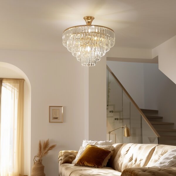 Lustră de cristal aplicată Brilagi CRYSTAL 5xE14/40W/230V auriu