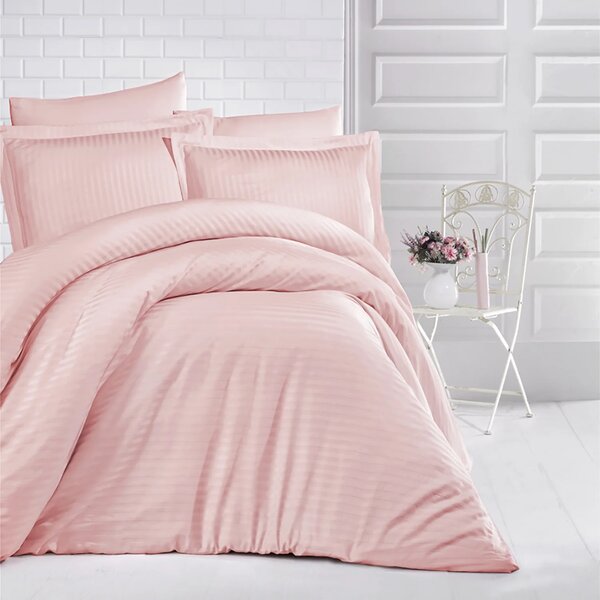 Lenjerie de pat din damasc roz, HORECA