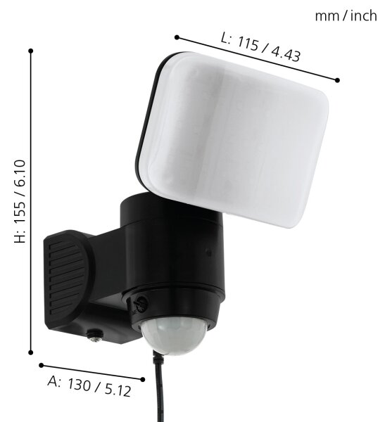 Eglo 98195 - Lampă LED solară de perete cu senzor CASABAS, 3,7 V, IP44