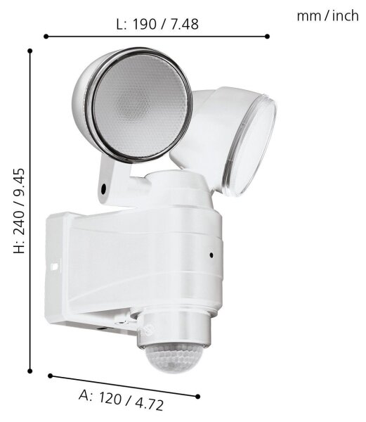 Eglo 98194 - Lampă LED de exterior cu senzor CASABAS, 2xLED/4W/4xLR14, IP44