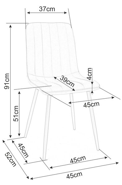 Scaun de bucaterie Elen Velvet, gri