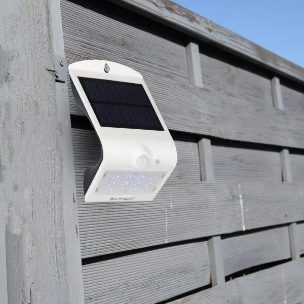 LED Aplică perete solară cu senzor LED/1.5W/3,7V IP65 alb
