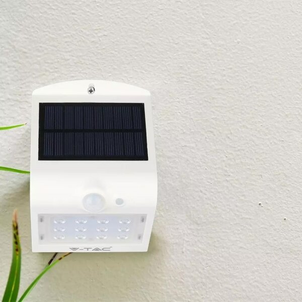 LED Aplică perete solară cu senzor LED/1.5W/3,7V IP65 alb