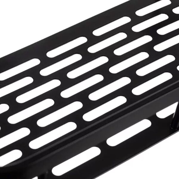 Etajera pentru baie, 2 rafturi, sarcina maxima 10 kg, aluminiu, 30x13x4.7 cm, negru