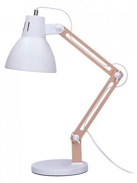 Solight WO57-W Lampă de birou FALUN 1xE27/25W/230V alb/dub