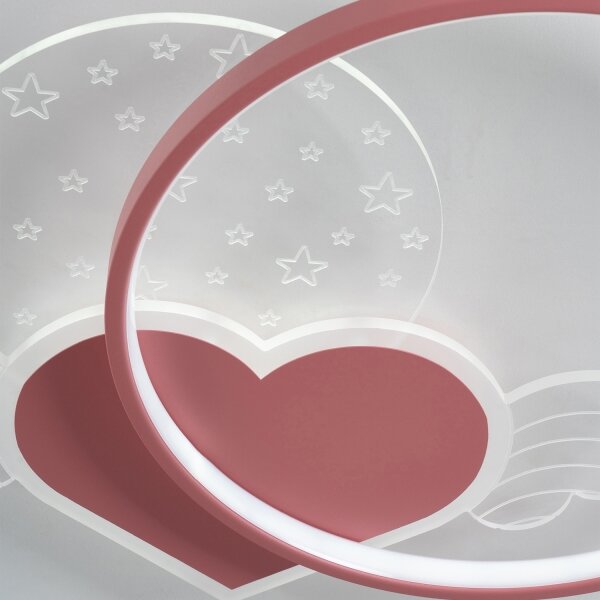 Brilagi - Plafonieră LED pentru copii LOVE, 48W, 230V, 3000/4500/6000K, roz