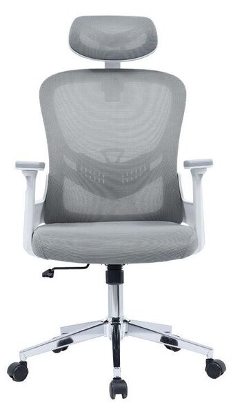 Scaun de birou manager Ignatius mesh, Gri - Negru, 110-120x65x45 cm