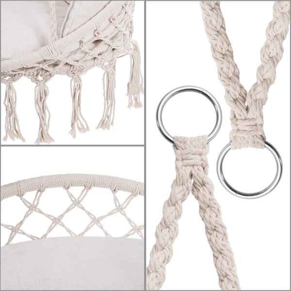 Detex Scaun suspendat BOHO cu perne, Ø61cm, bej