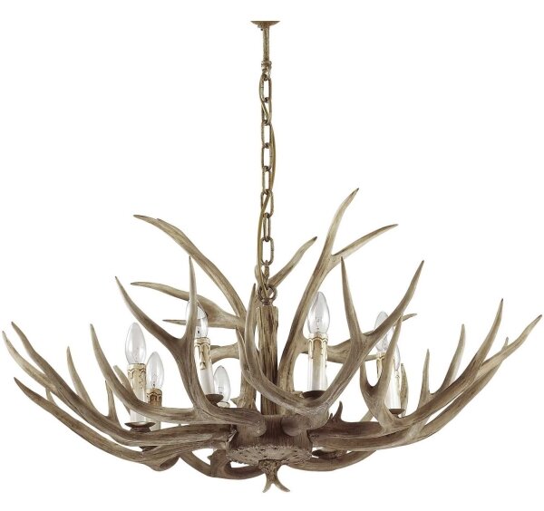 Ideal Lux - Candelabru CHALET 8xE14/40W/230V pe lanț, design coarne