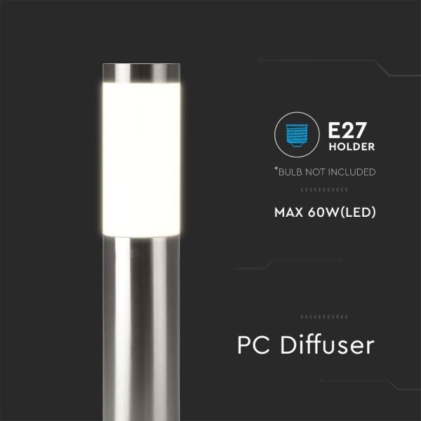 Lampă de exterior 1xE27/60W/230V IP44 110cm crom mat