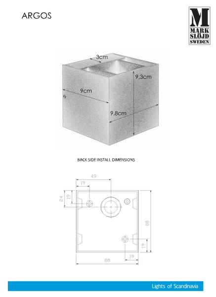 Corp de iluminat de exterior Markslöjd 106521 ARGOS LED/4W/230V IP44 gri