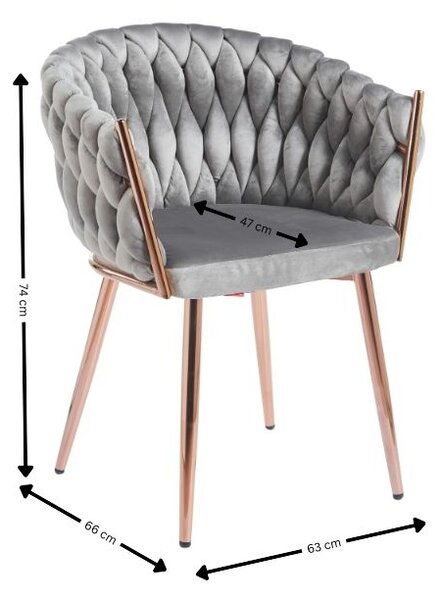 Scaun Living Tapitat KJC16 Gri