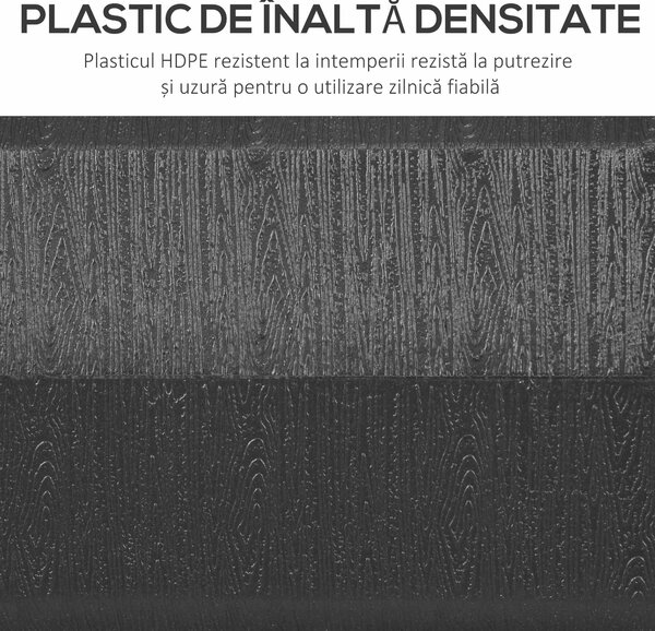 Outsunny Suport 40kg Pătrat pentru Umbrelă Soare, Efect Lemn, Bază Rezistentă din Plastic | Aosom Romania