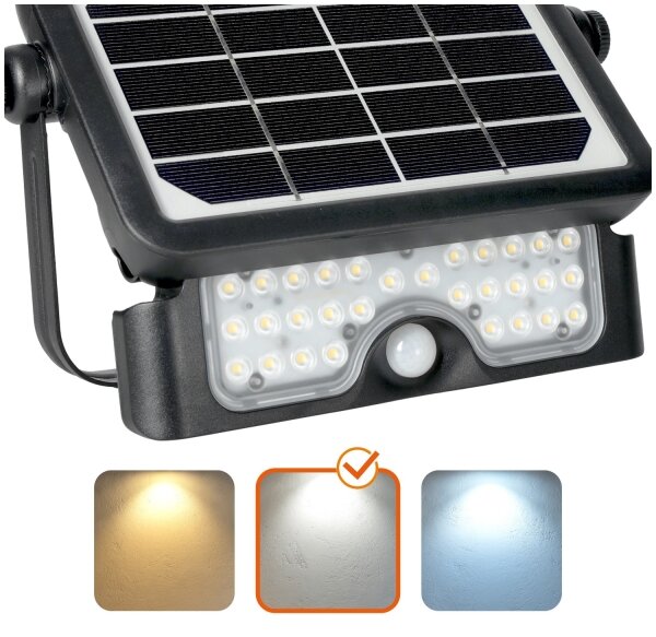 Proiector LED solar cu senzor LED/5W/3,7V 4000K IP65 3000 mAh