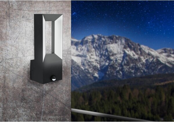 Aplică LED de exterior cu senzor RIFORANO 2xLED/5W/230V IP44 Eglo 98726