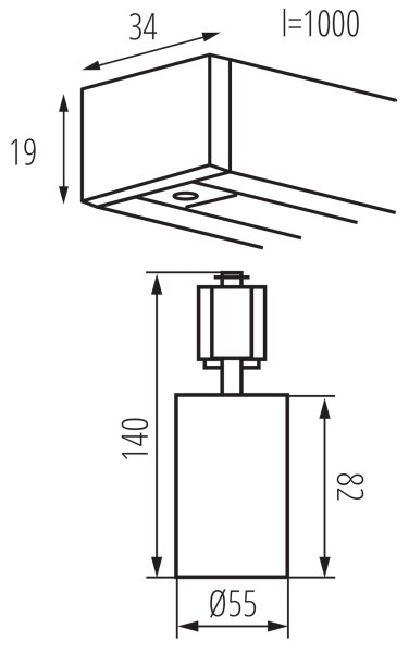 Kanlux ALTEAR 45923 – spot pe șină, 3x GU10, 10 W, 230 V, 1 m, alb