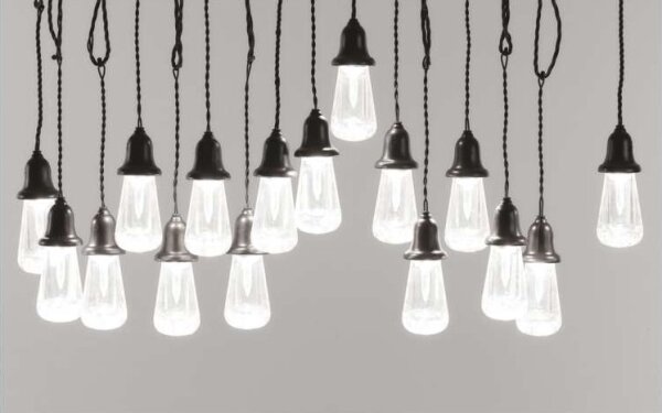 Ghirlandă luminoasă LED pentru exterior, 16 LED, 8,6 m, IP44, alb rece