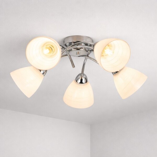 Lustră aplicată CLARA, 5x E27, 15W, 230V, crom lucios