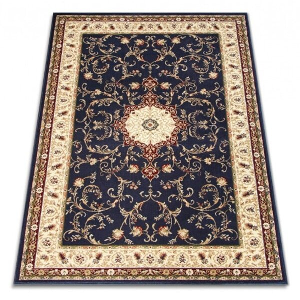 Covor Clasic, Model Lotos 523 810, Living Dormitor, Bleumarin Dreptunghi, 100 x 200
