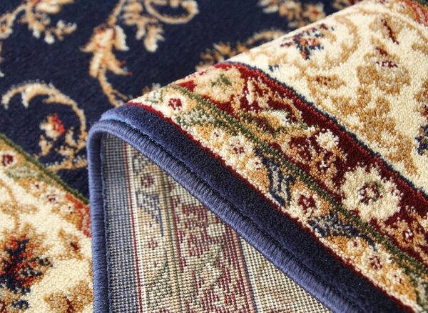 Covor Clasic, Model Lotos 523 810, Living Dormitor, Bleumarin Dreptunghi, 100 x 200