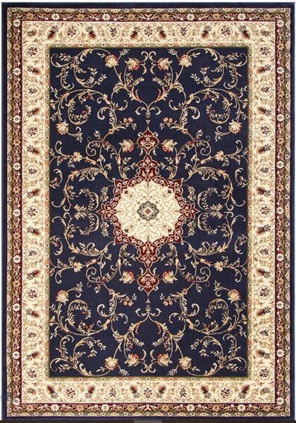 Covor Clasic, Model Lotos 523 810, Living Dormitor, Bleumarin Dreptunghi, 100 x 200